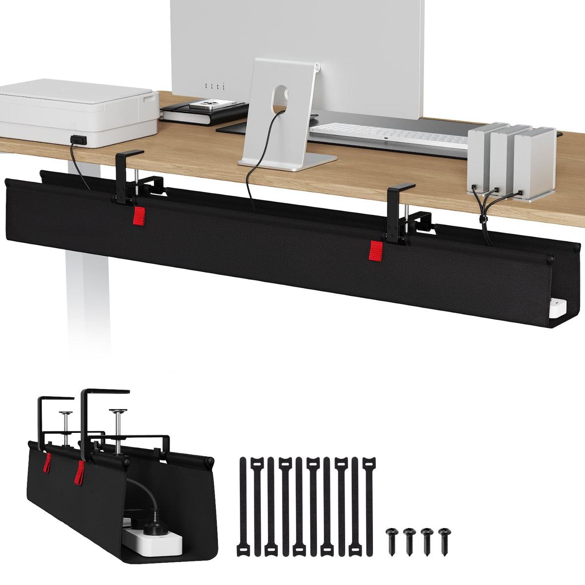 Univivi Under-Desk Cable Management Tray for Office Desks