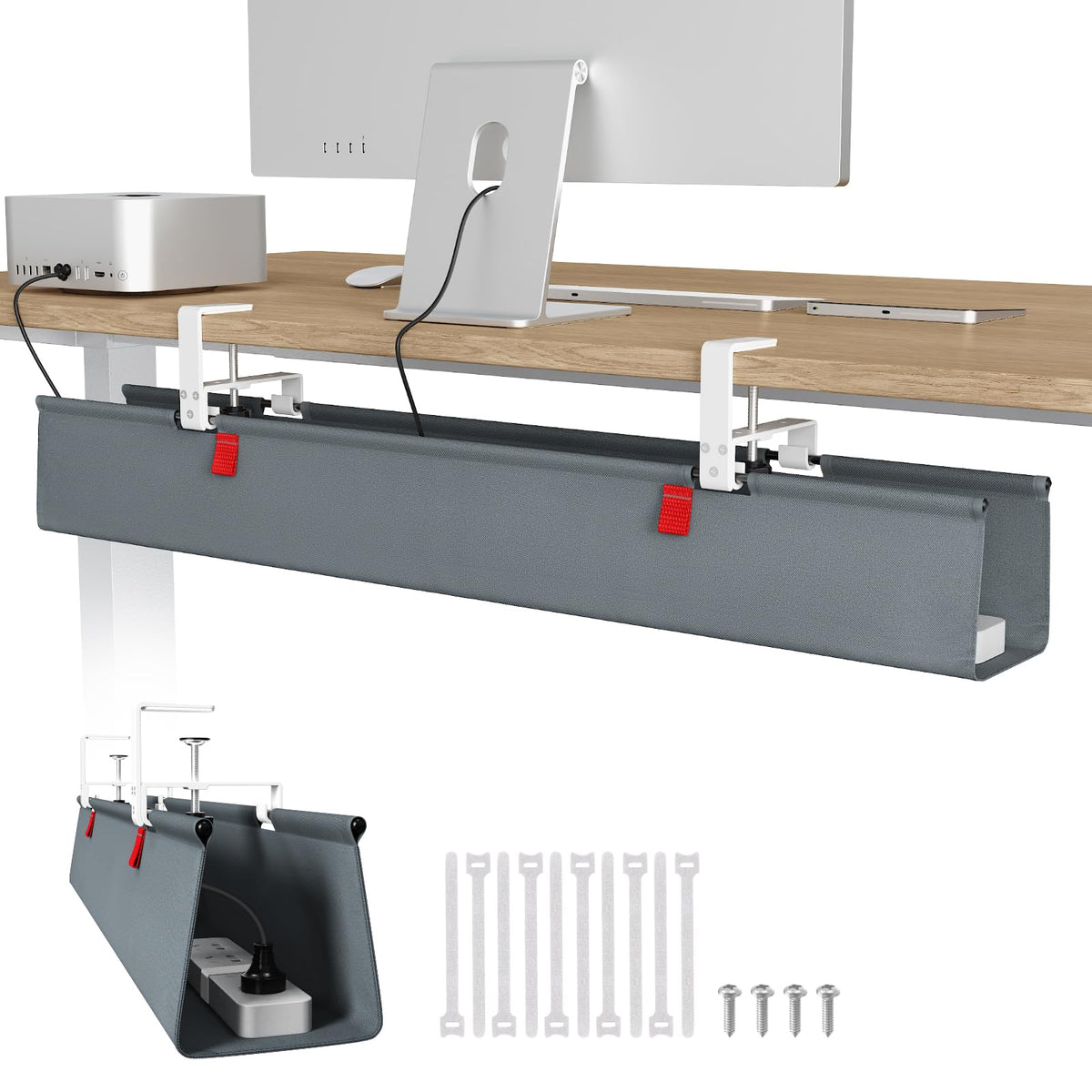 Univivi Under-Desk Cable Management Tray for Office Desks