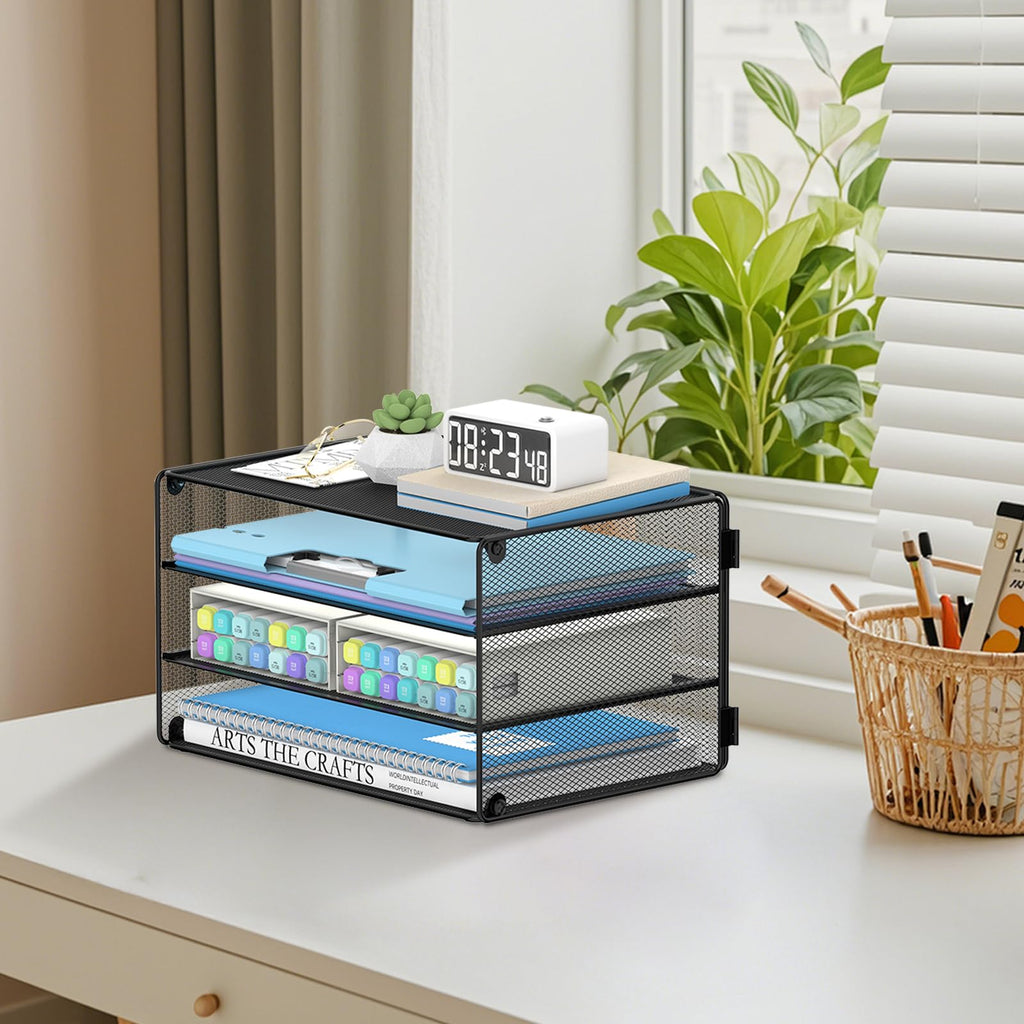 DALTACK 3-Tier Mesh Letter Tray Desk Organizer
