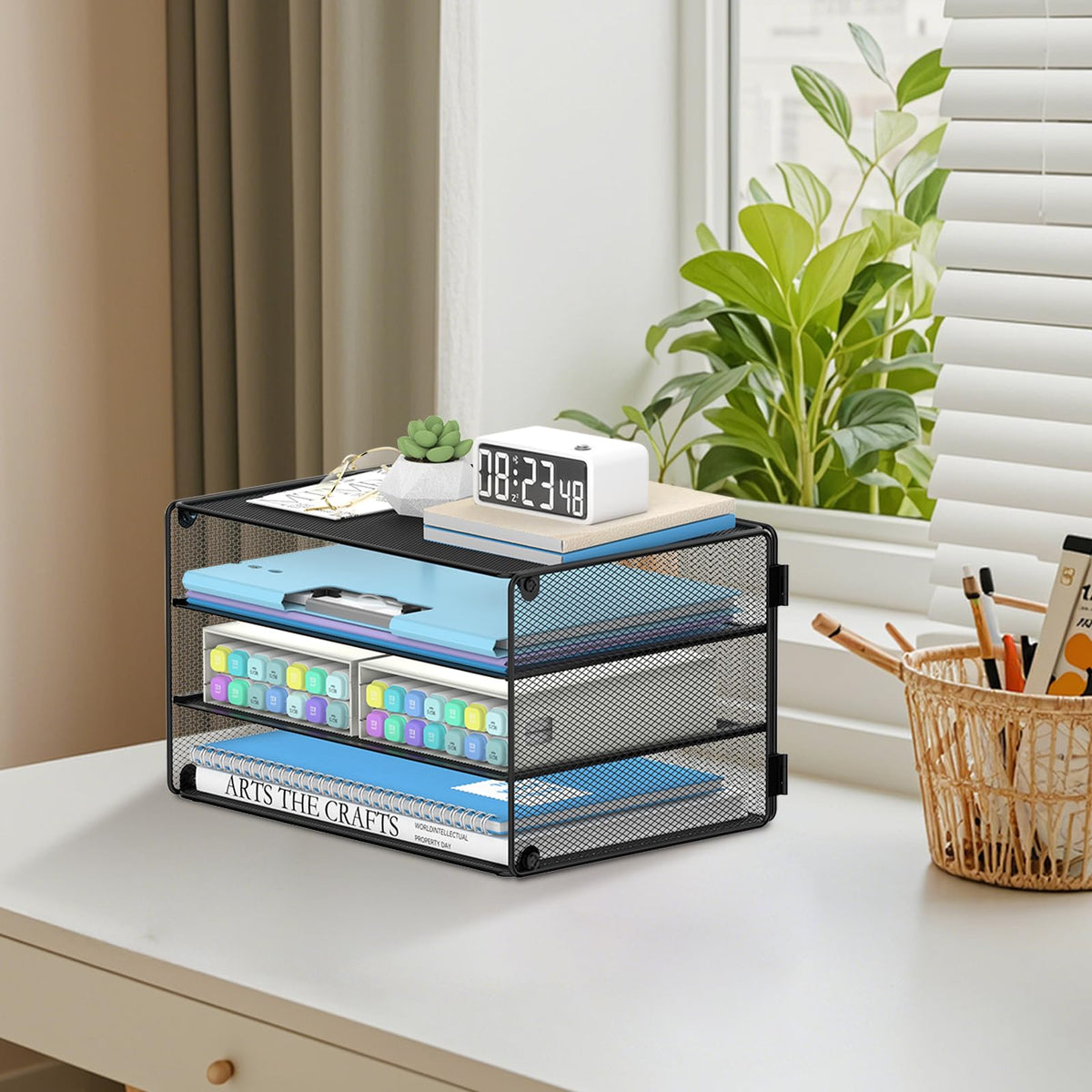 DALTACK 3-Tier Mesh Letter Tray Desk Organizer