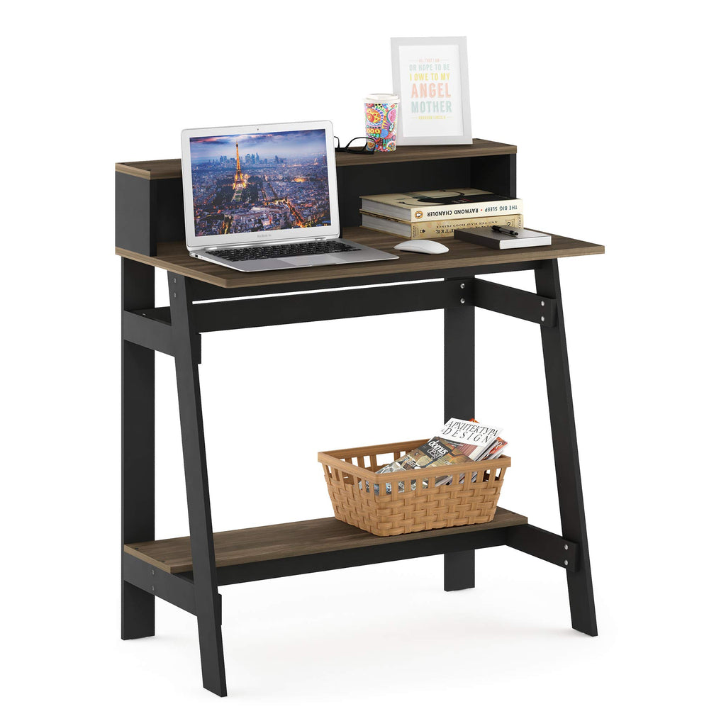 Furinno Compact Computer Desk, Gaming Desk with Shelves, Office Desk with Book Shelf
