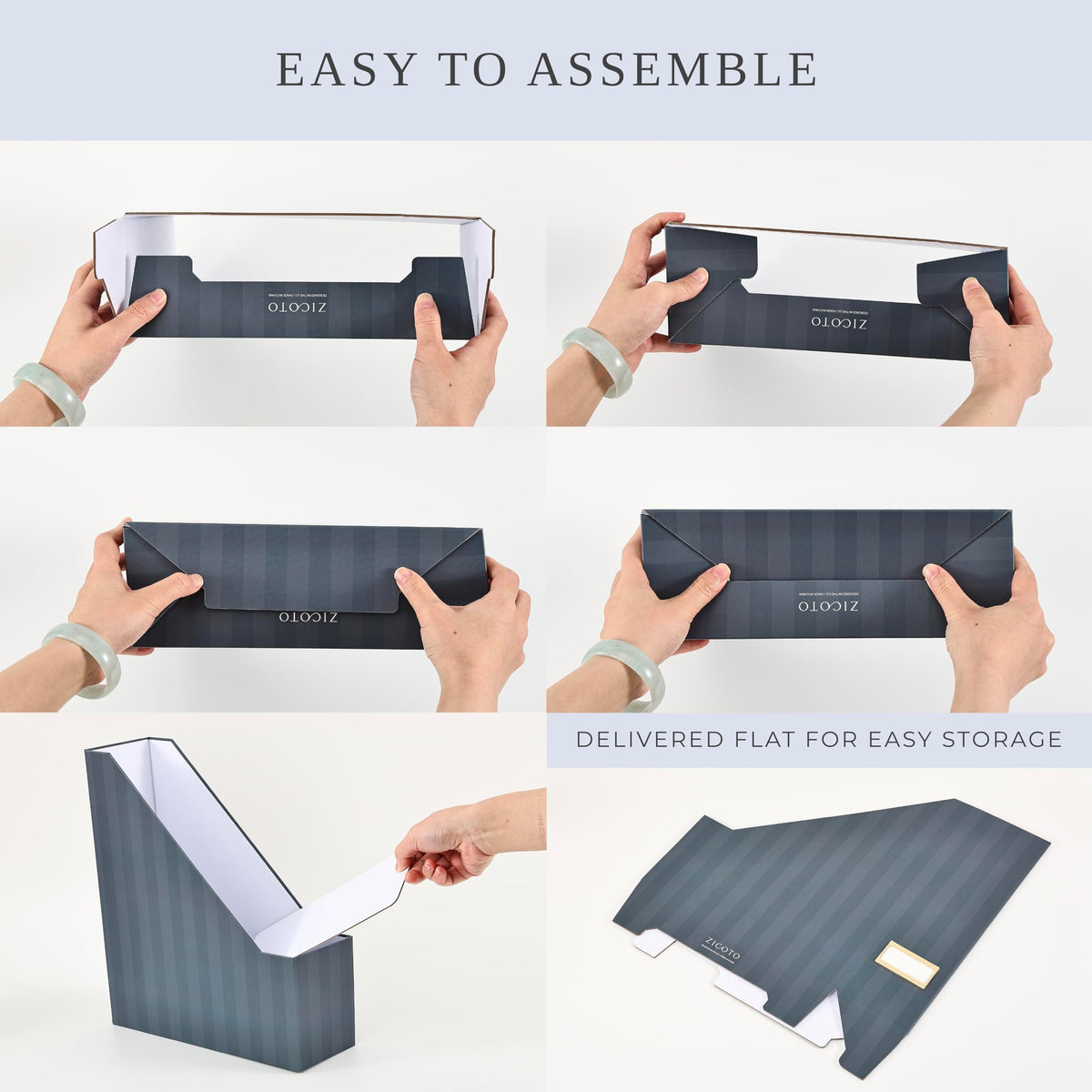 3-Piece Magazine File Holder Set for Desk & Shelves