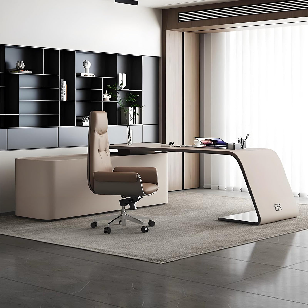 Qiczom Desks for Bedrooms Home Office Desks Standing Desk L Shape L Shaped Desk with Shelves Escritorios para Cuartos Computer Desk with Storage Desk with Locking Drawers for Home Office, Study Room