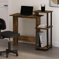 Furinno Compact Computer Desk, Gaming Desk with Shelves, Office Desk with Book Shelf