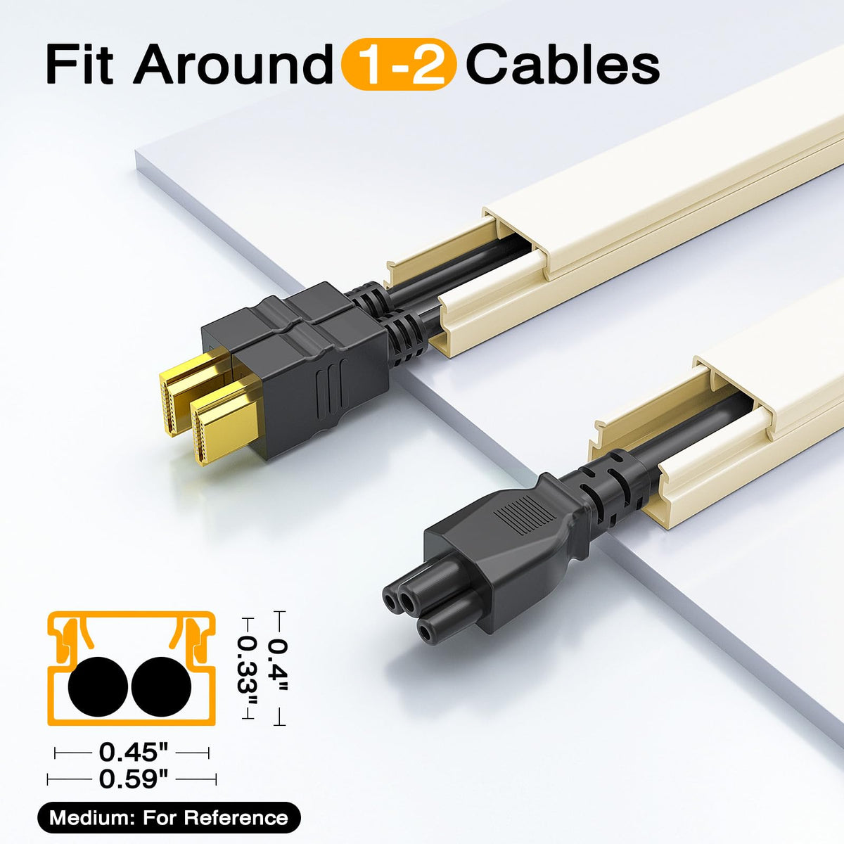 Delamu Paintable Cord Cover Raceway Kit for Cable Management