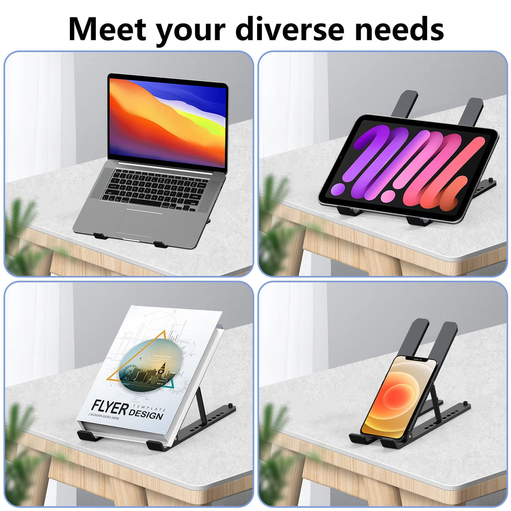 Tonmom Laptop Ständer, Faltbarer Notebook Ständer, Höhenverstellbarer Laptopständer Belüftet Kühlung Laptop Halterung für MacBook Pro/Air, HP, Sony, Dell,alle 10-15,6 ” Laptops