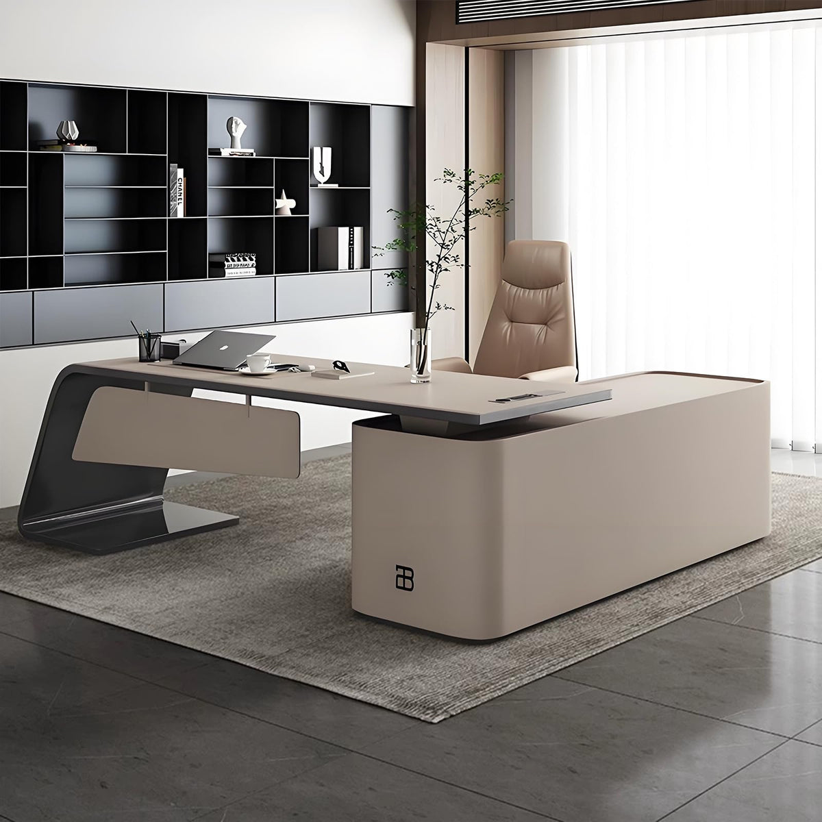 Qiczom Desks for Bedrooms Home Office Desks Standing Desk L Shape L Shaped Desk with Shelves Escritorios para Cuartos Computer Desk with Storage Desk with Locking Drawers for Home Office, Study Room