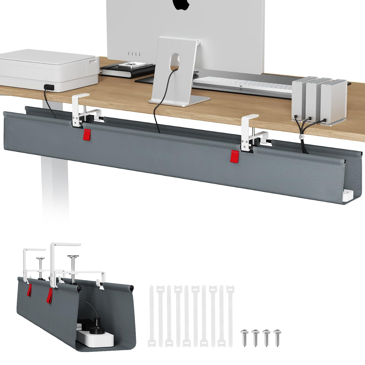 Univivi Under-Desk Cable Management Tray for Office Desks