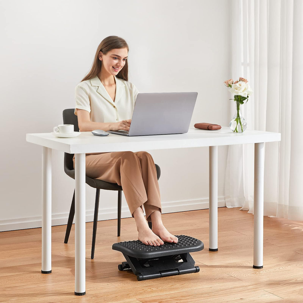 HUANUO Adjustable Under-Desk Foot Rest for Office