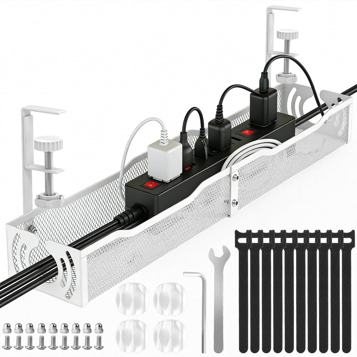 Univivi Under-Desk Cable Management Tray for Office Desks