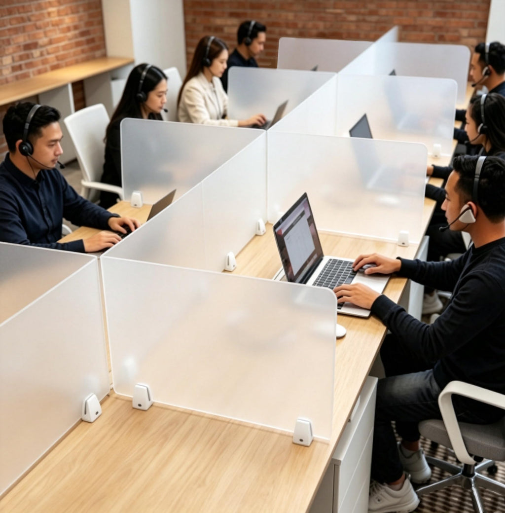 Tonchean 4-Piece Frosted Acrylic Desk Privacy Dividers