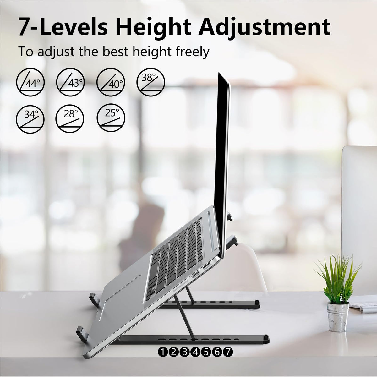 Tonmom Laptop Ständer, Faltbarer Notebook Ständer, Höhenverstellbarer Laptopständer Belüftet Kühlung Laptop Halterung für MacBook Pro/Air, HP, Sony, Dell,alle 10-15,6 ” Laptops