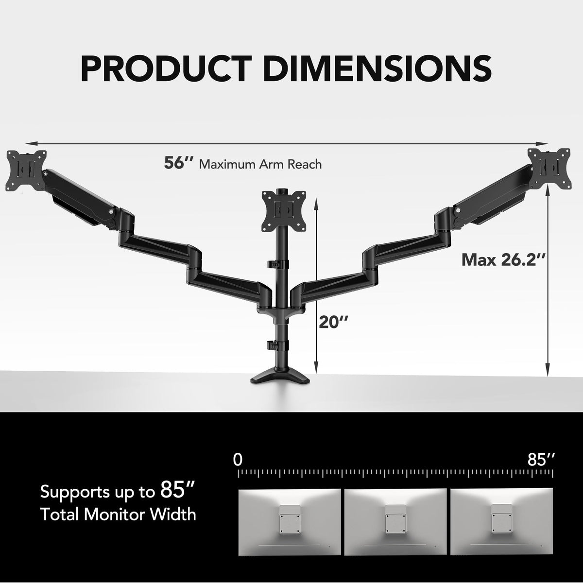 HUANUO Triple Monitor Mount for Screens