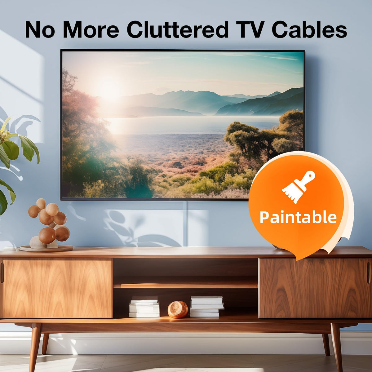 Delamu Paintable Cord Cover Raceway Kit for Cable Management