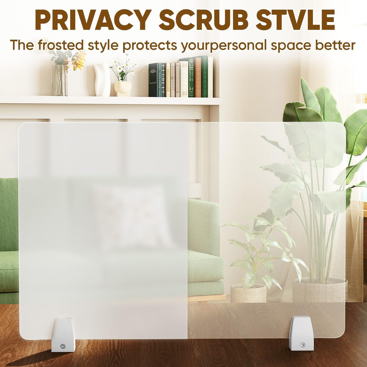 Tonchean 4-Piece Frosted Acrylic Desk Privacy Dividers