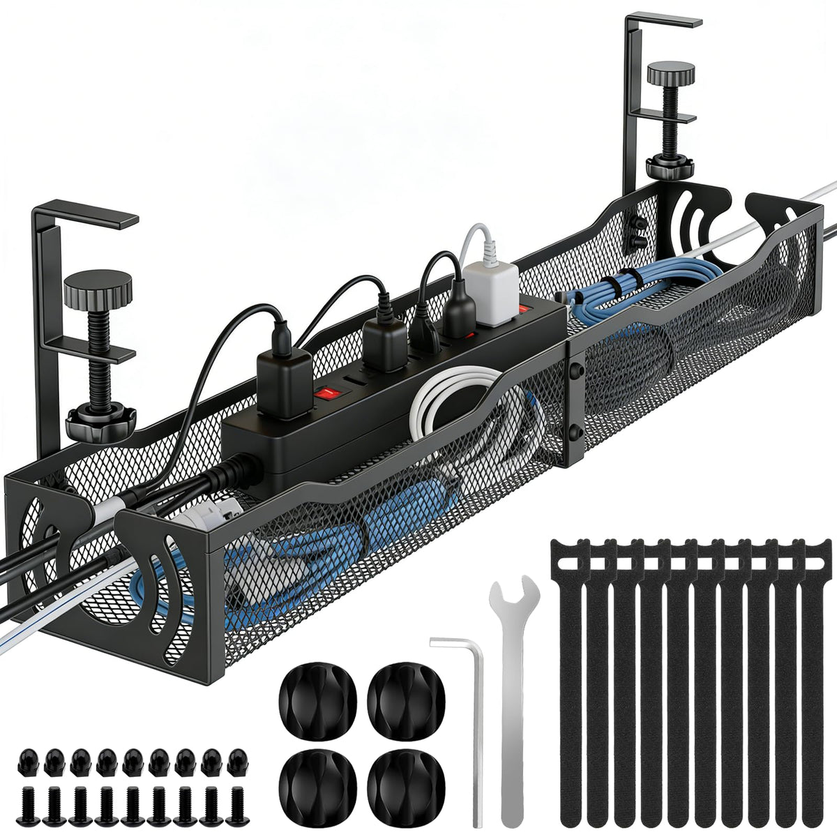 Univivi Under-Desk Cable Management Tray for Office Desks