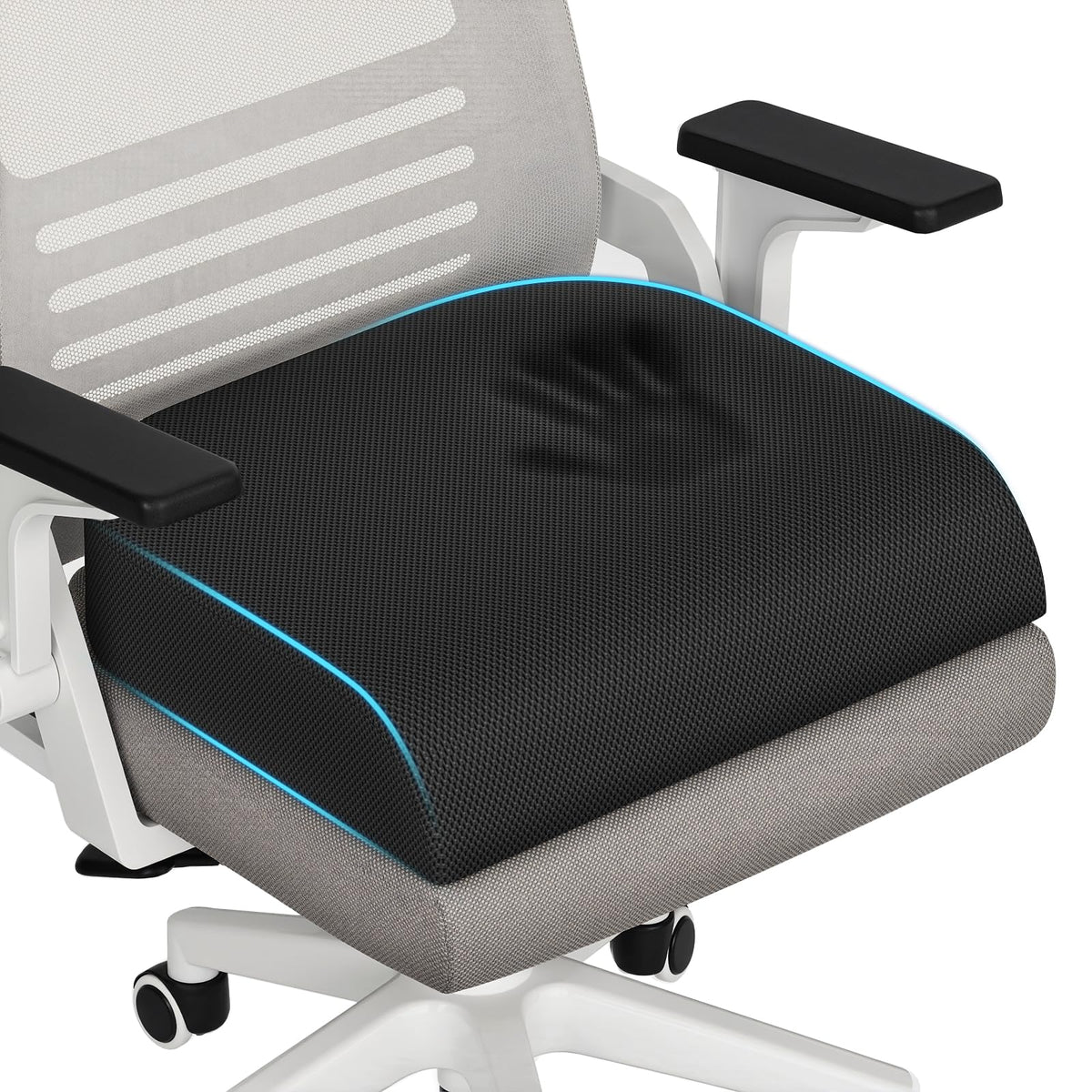 TranquilRelax Memory Foam Office Seat Cushion, 3-Inch Lift
