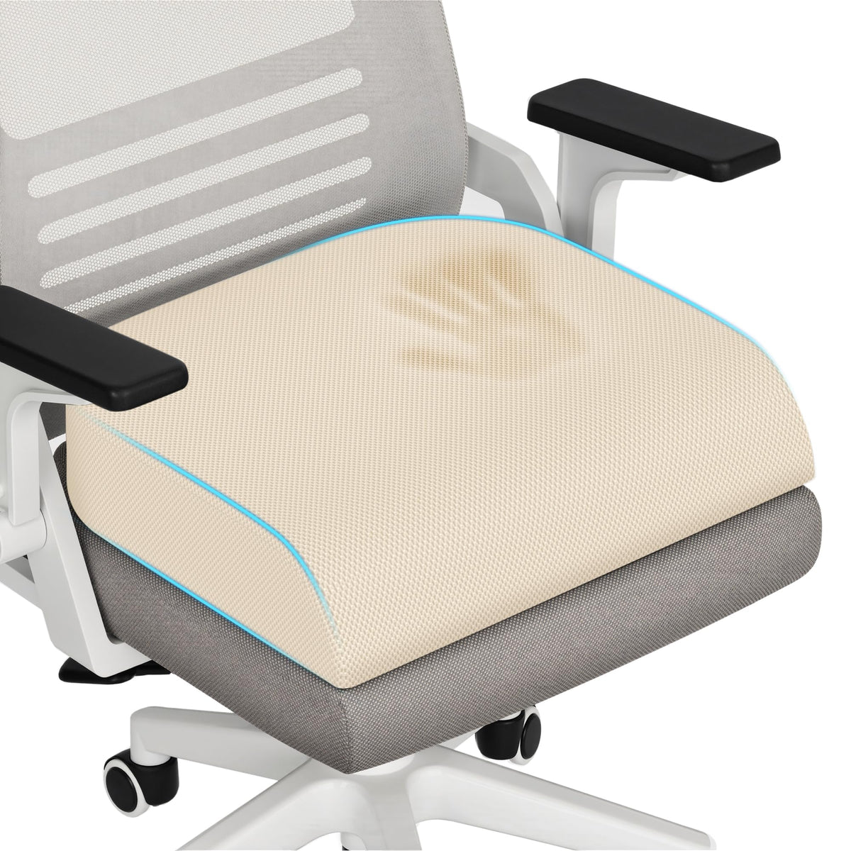 TranquilRelax Memory Foam Office Seat Cushion, 3-Inch Lift