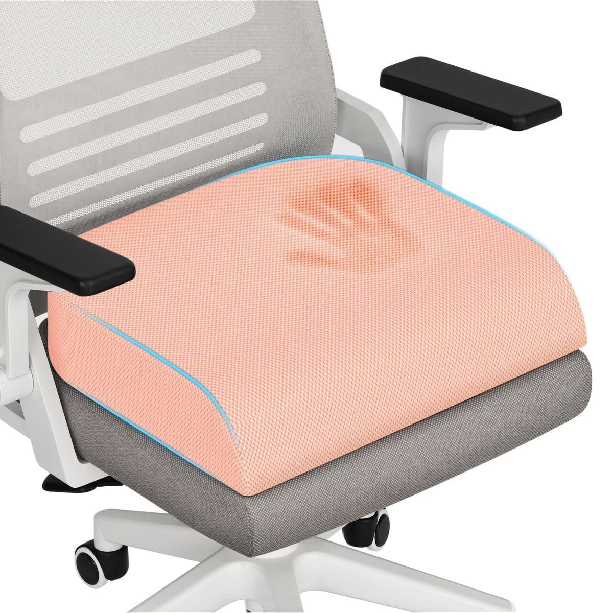 TranquilRelax Memory Foam Office Seat Cushion, 3-Inch Lift