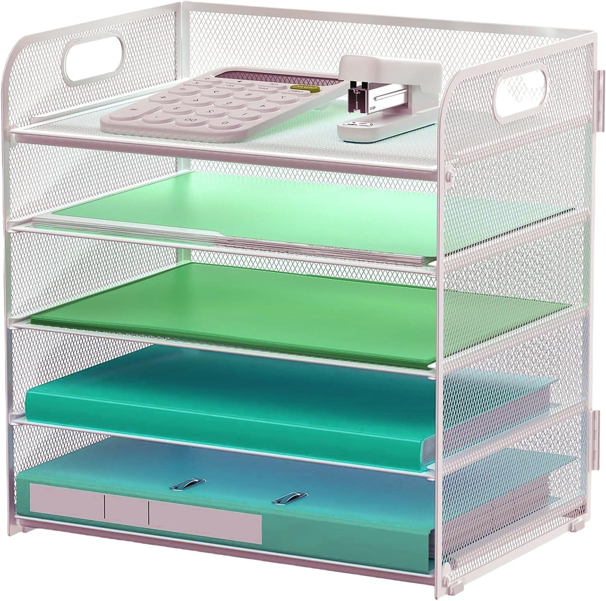 5-Tier Letter Tray Paper Organizer for Office Desk