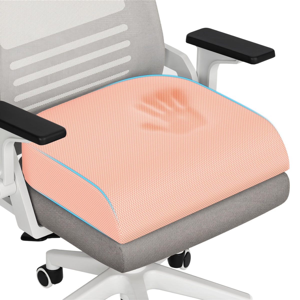 TranquilRelax Memory Foam Office Seat Cushion, 3-Inch Lift