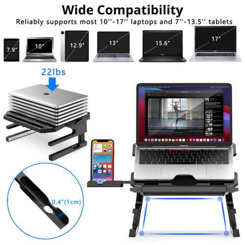 Adjustable Ergonomic Laptop Stand for Desk & Office Use