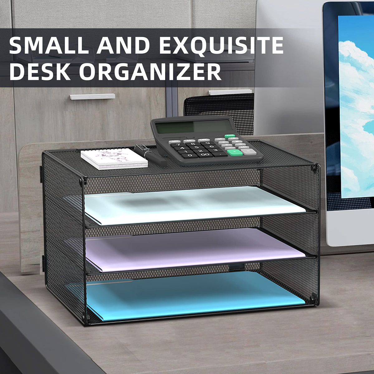 DALTACK 3-Tier Mesh Letter Tray Desk Organizer