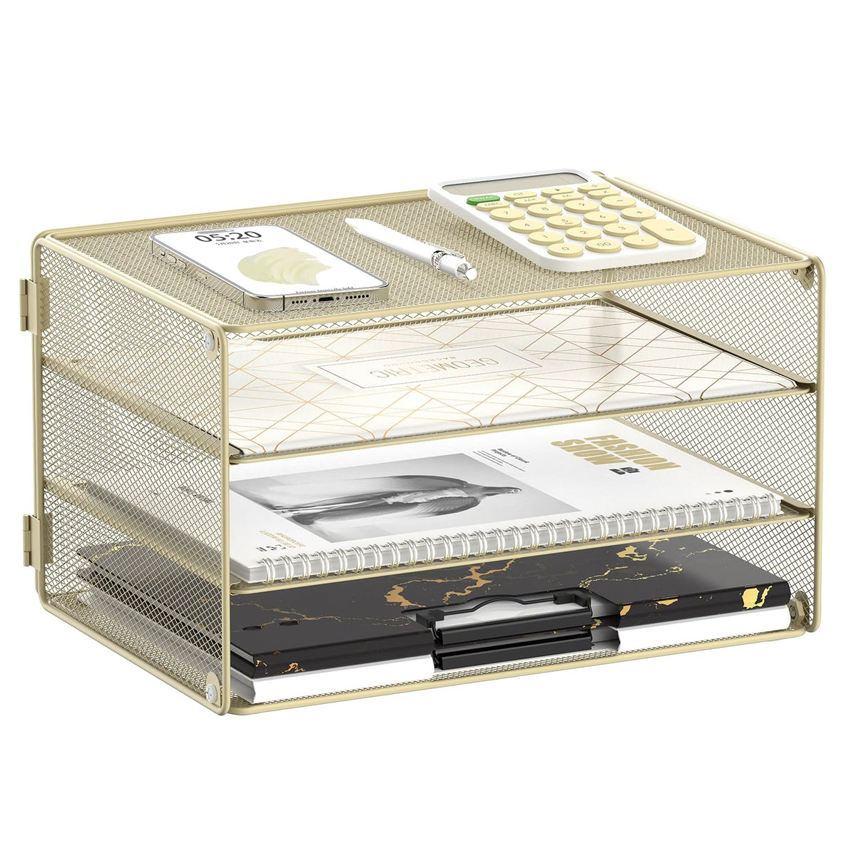 DALTACK 3-Tier Mesh Letter Tray Desk Organizer