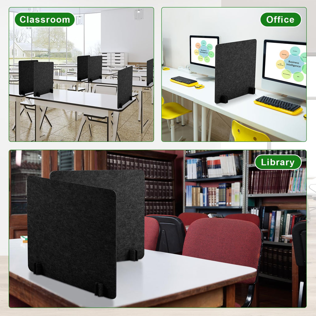 6-Pack Acoustic Desk Privacy Panels, 24 x 24 Inches
