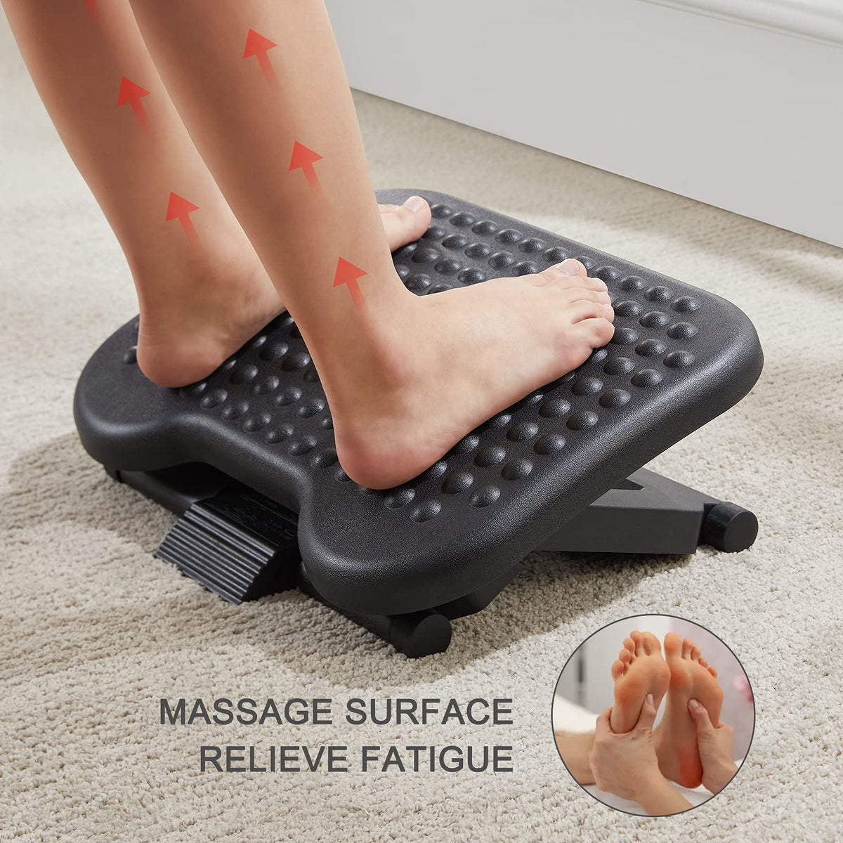 HUANUO Adjustable Under-Desk Foot Rest for Office