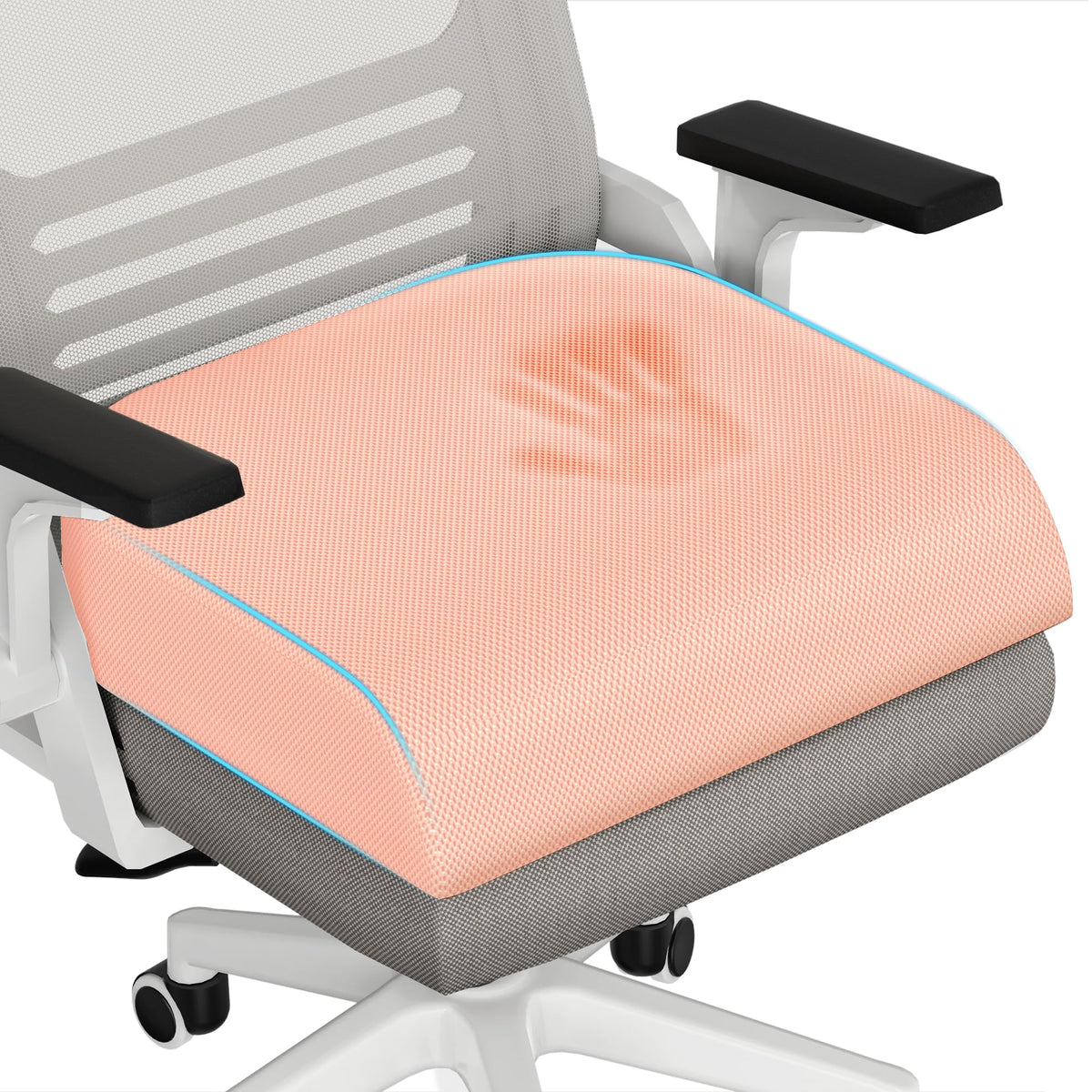 TranquilRelax Memory Foam Office Seat Cushion, 3-Inch Lift