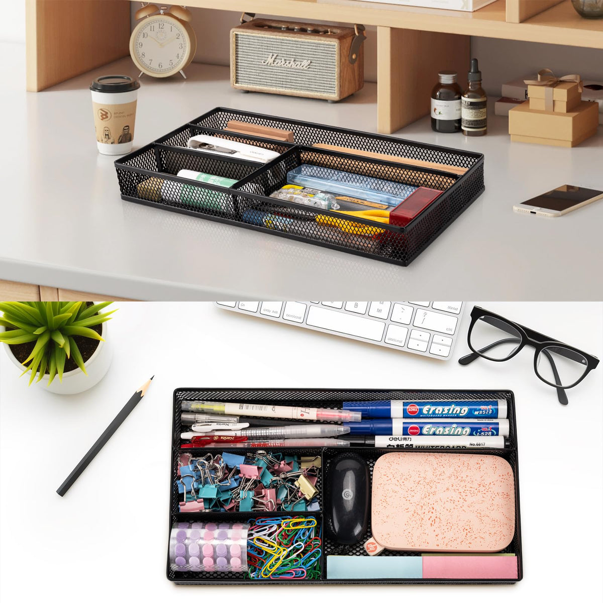 Shenee 7-Compartment Desk Drawer Organizer Tray