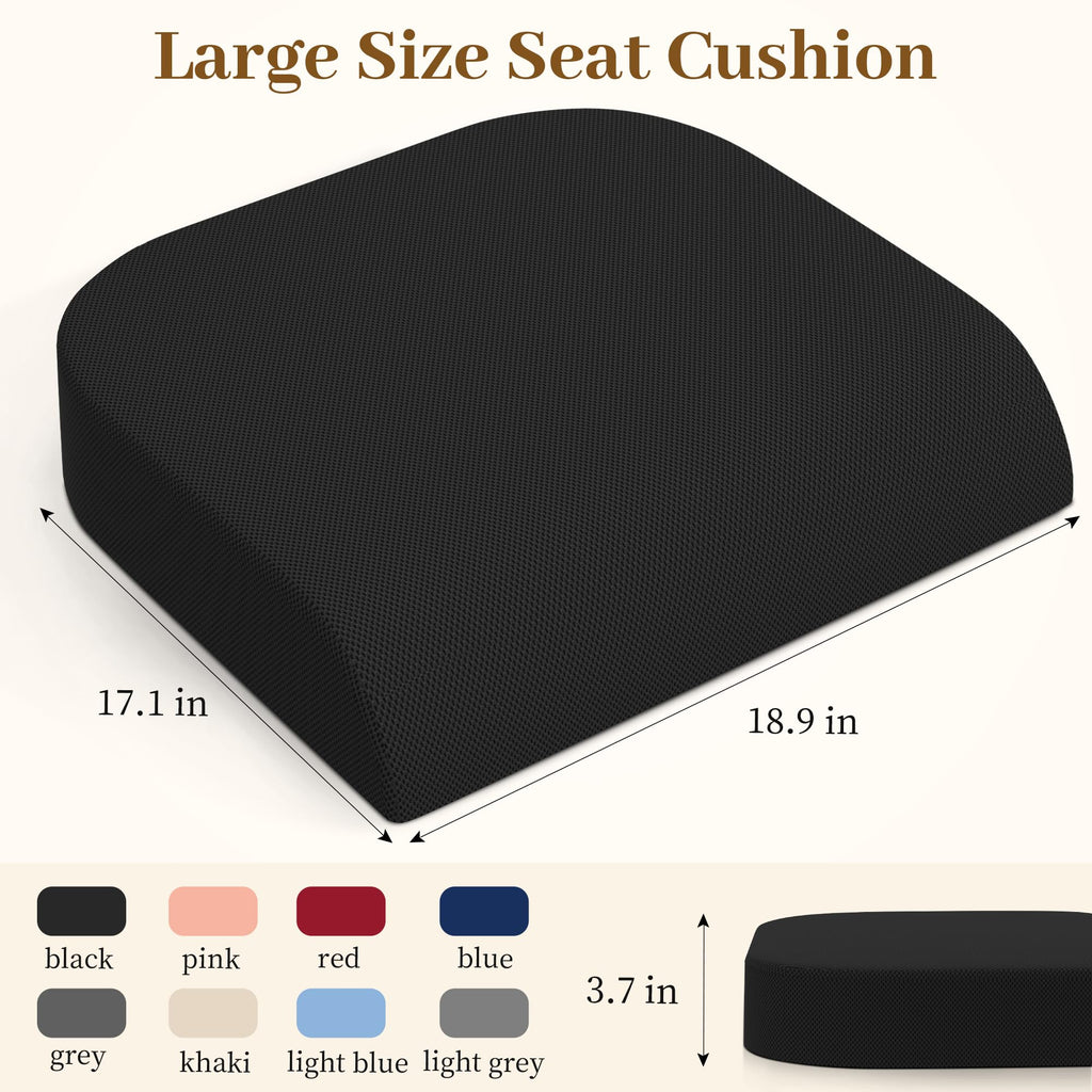 TranquilRelax Memory Foam Office Seat Cushion, 3-Inch Lift