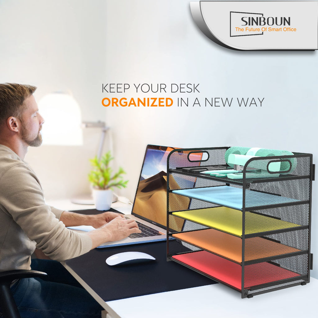 5-Tier Letter Tray Paper Organizer for Office Desk
