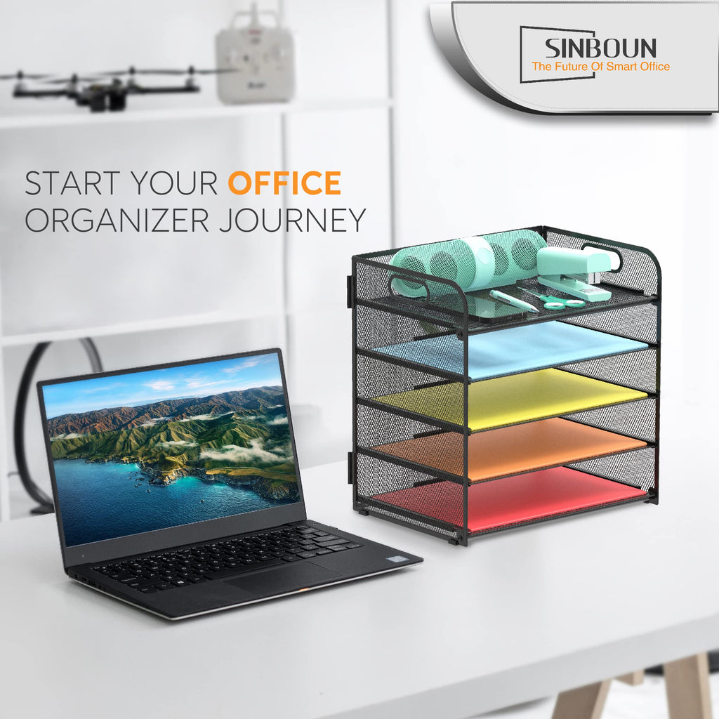 5-Tier Letter Tray Paper Organizer for Office Desk