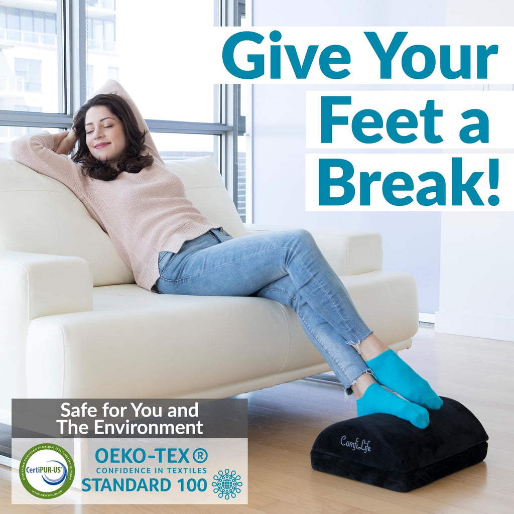 ComfiLife Adjustable Memory Foam Foot Rest for Under Desk