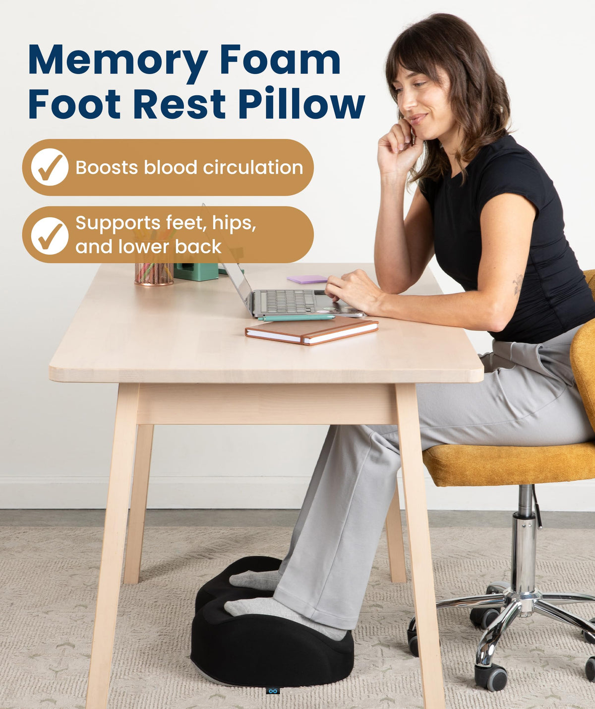 Adjustable Cloud Foot Rest for Under-Desk Ergonomic Support