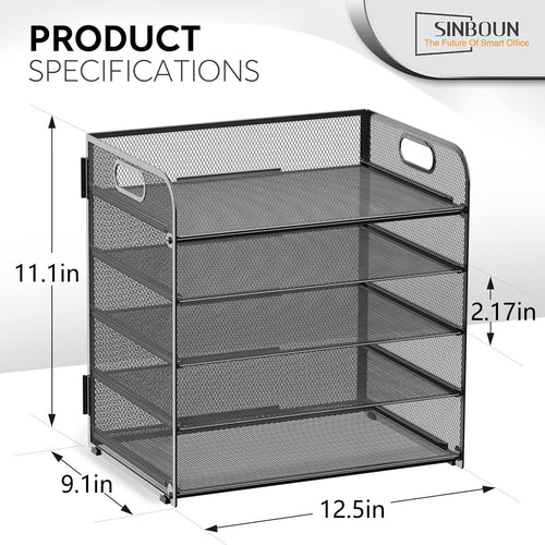 5-Tier Letter Tray Paper Organizer for Office Desk