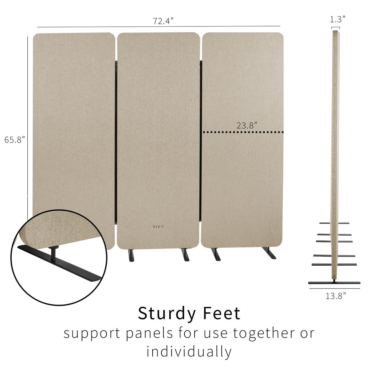 VIVO Freestanding Acoustic Privacy Panel Divider