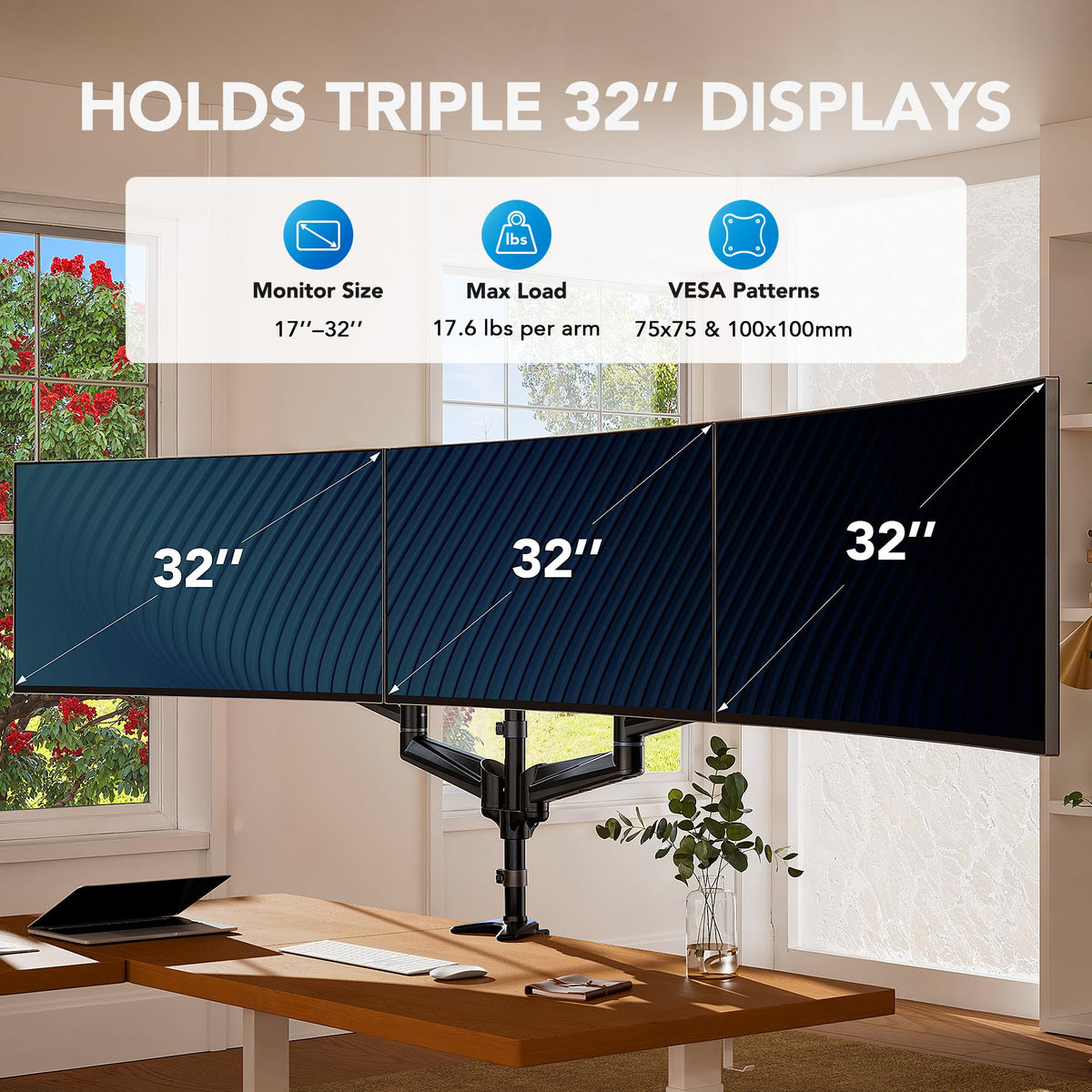 HUANUO Triple Monitor Mount for Screens