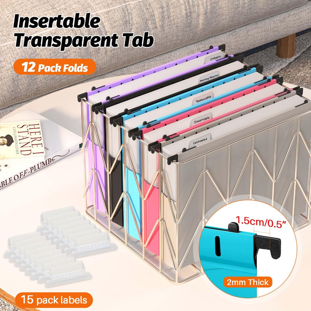 12-Pack Extra-Capacity Hanging File Folders, Letter Size