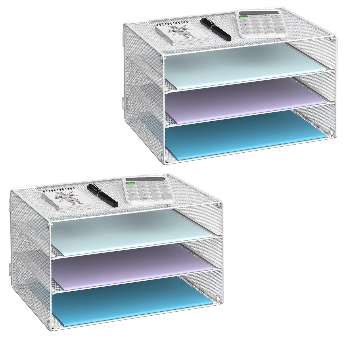 DALTACK 3-Tier Mesh Letter Tray Desk Organizer