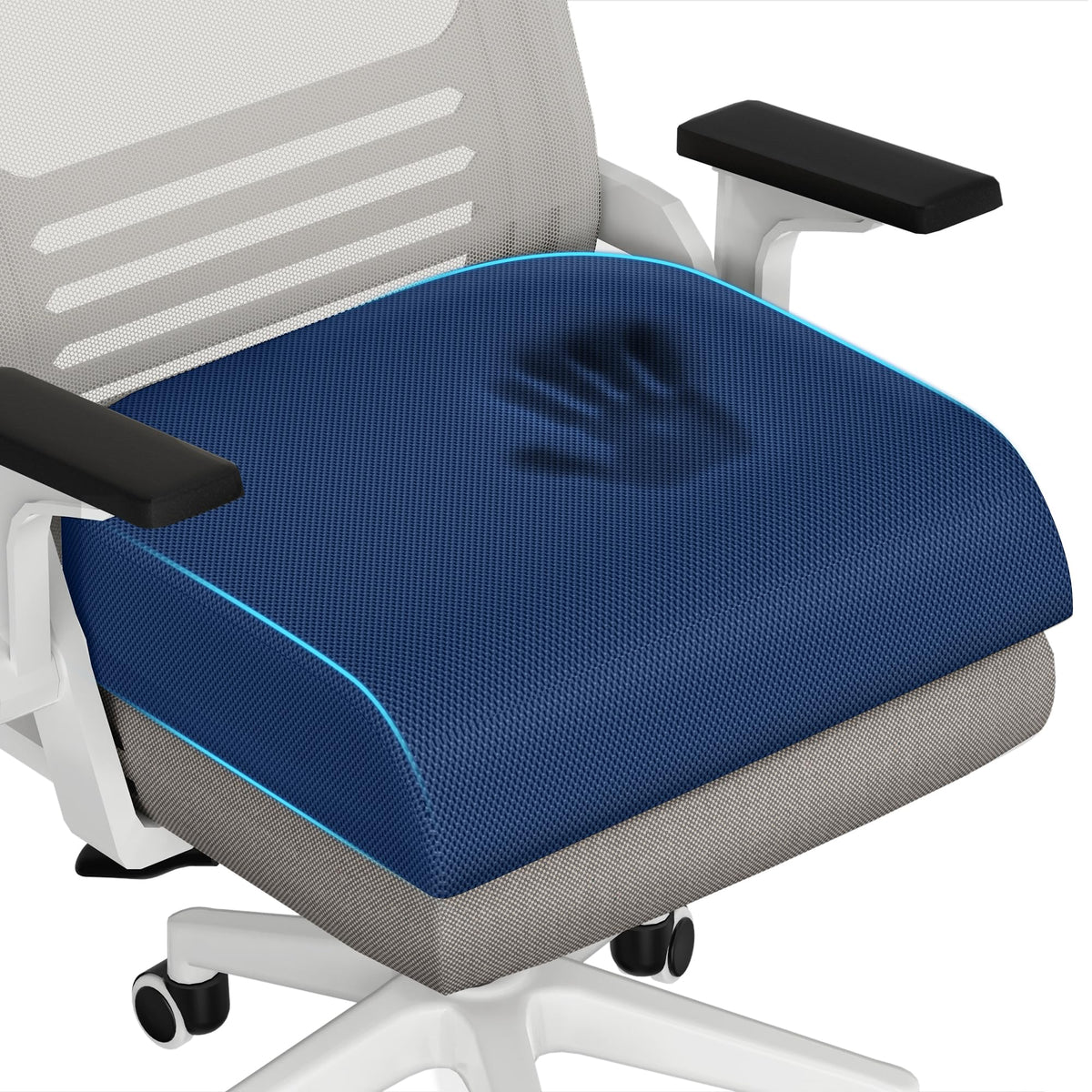 TranquilRelax Memory Foam Office Seat Cushion, 3-Inch Lift
