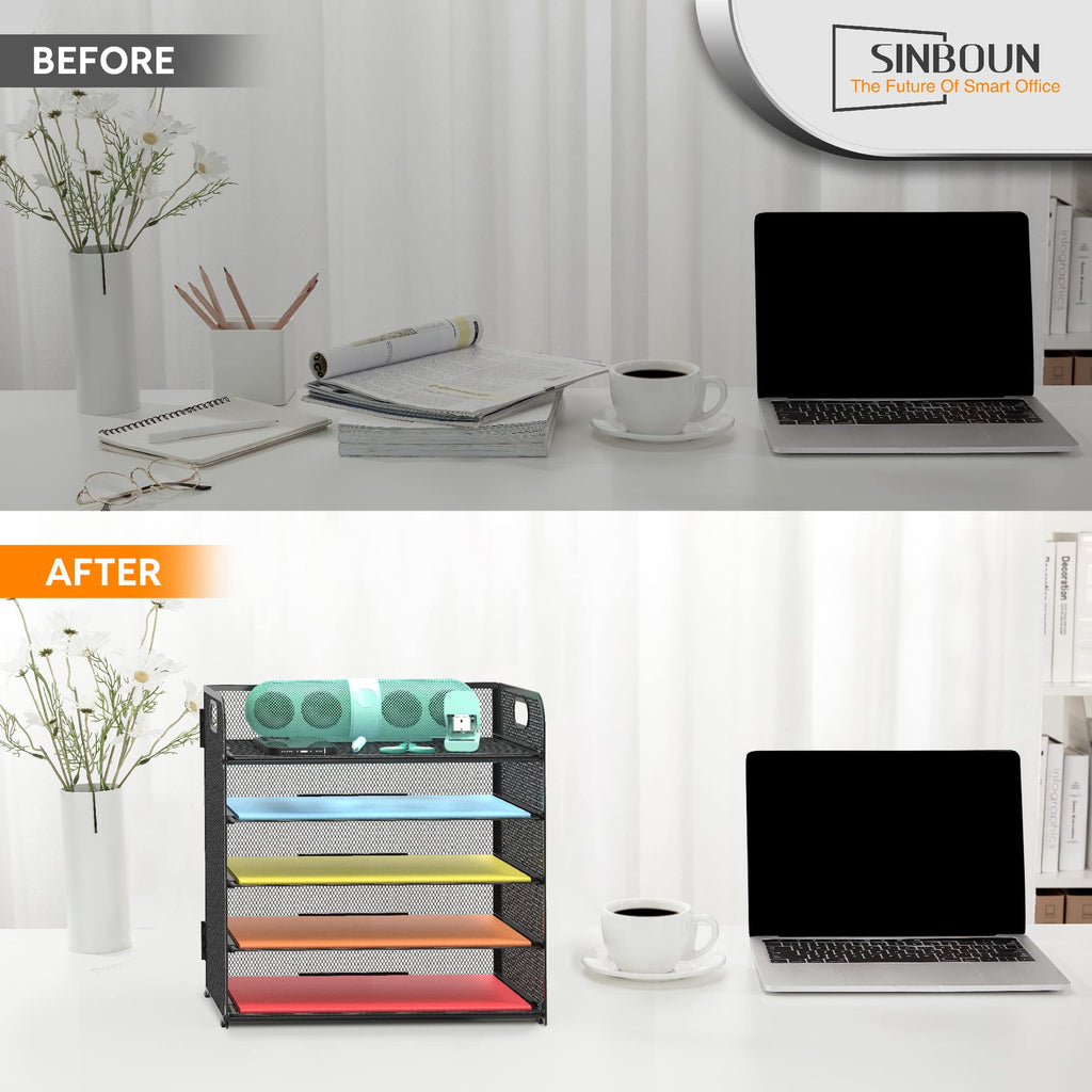 5-Tier Letter Tray Paper Organizer for Office Desk