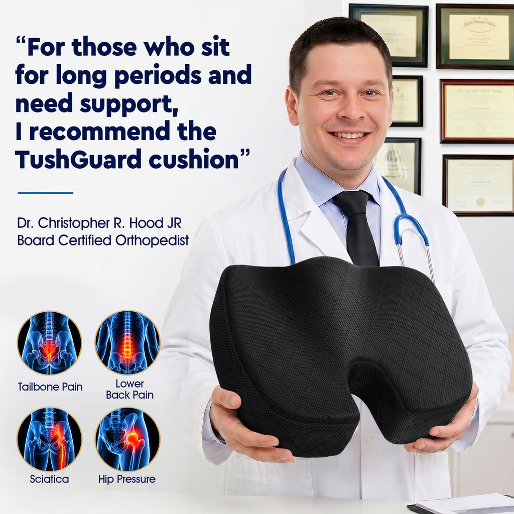 TushGuard Memory Foam Seat Cushion for Office Chairs