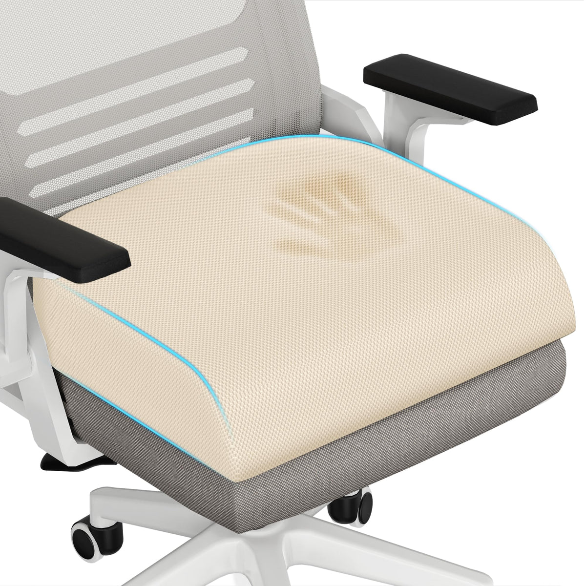 TranquilRelax Memory Foam Office Seat Cushion, 3-Inch Lift