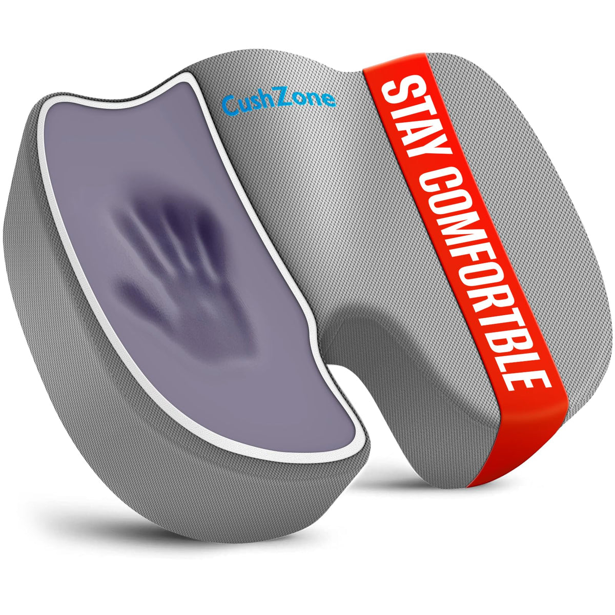CushZone Memory Foam Seat Cushion for Office, Car & Wheelchair