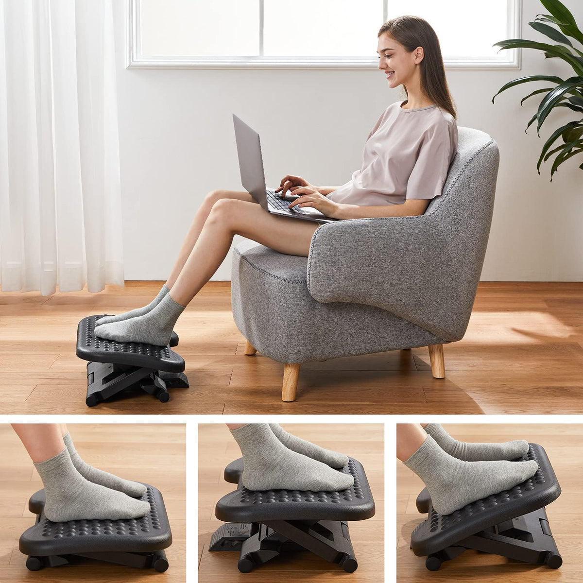 HUANUO Adjustable Under-Desk Foot Rest for Office