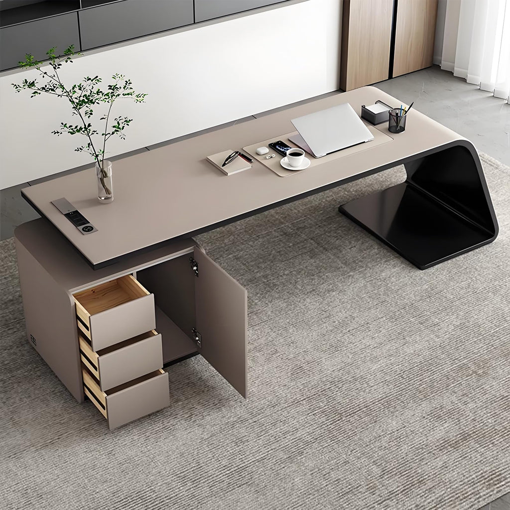 Qiczom Desks for Bedrooms Home Office Desks Standing Desk L Shape L Shaped Desk with Shelves Escritorios para Cuartos Computer Desk with Storage Desk with Locking Drawers for Home Office, Study Room