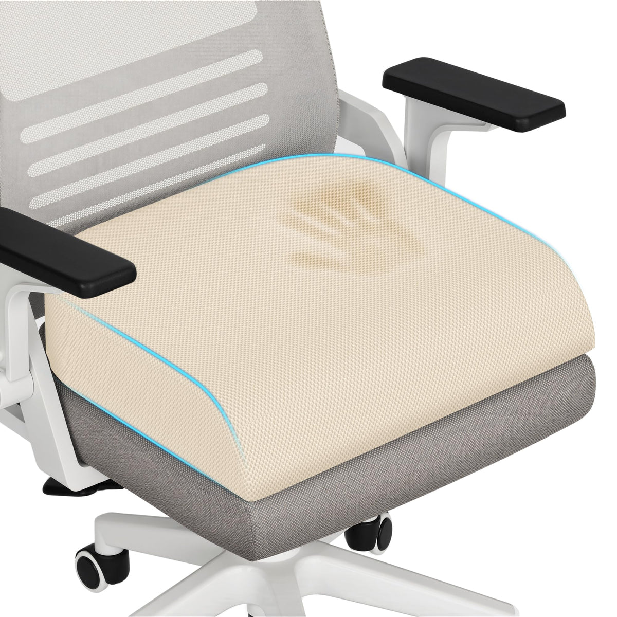 TranquilRelax Memory Foam Office Seat Cushion, 3-Inch Lift